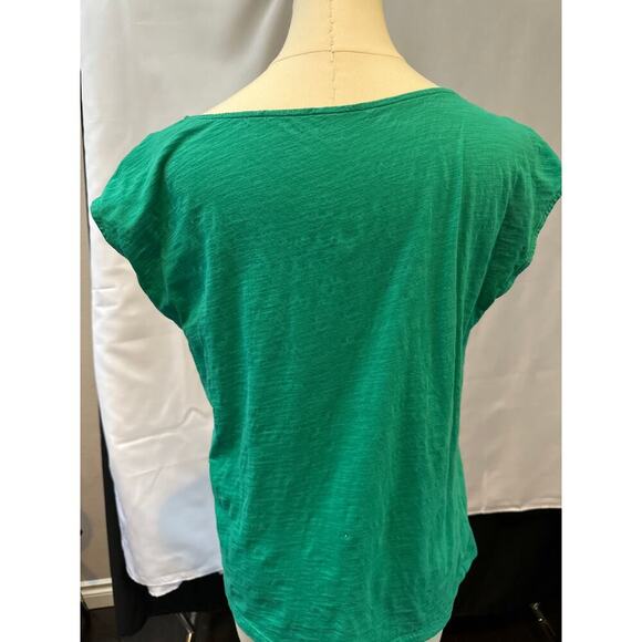 Ann Taylor Loft Green Cap Sleeve Tank Blouse Size L - Picture 3 of 5